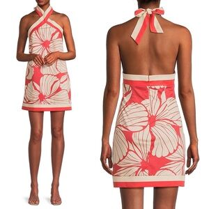 hutch baker halter mini dress hutch Baker Halter Mini Dress In Coral Block